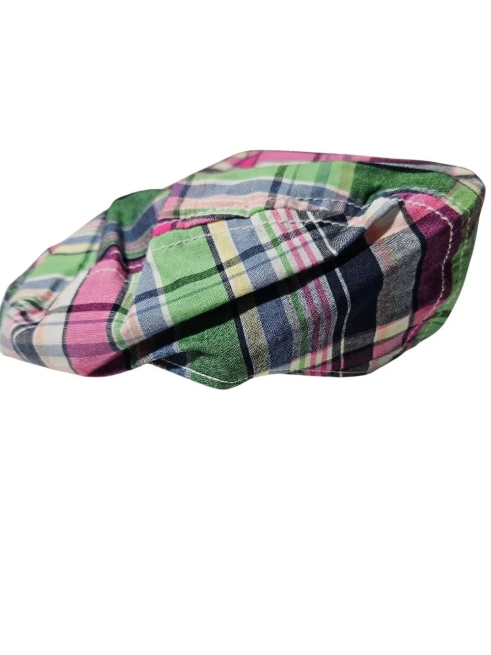 Gymboree Newsboy Cap Kids Size Medium Colorful Plaid Cabbie Madra Hat Cap Cotton